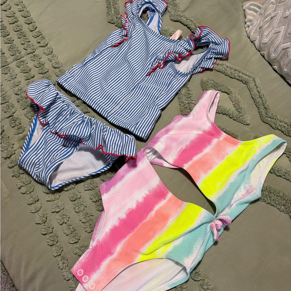 Old Navy Kids Swim Set - Blue Stripes and Rainbow